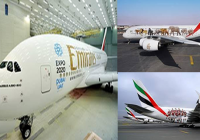Emirates undertakes complex job, repaints  three A380s, 22 B777s
