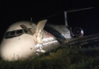 Panic as Dana plane overshoots P/H airport runway