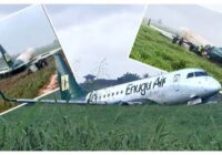Enugu Air aircraft nosewheel badly damaged, runs into ‘bush’ after landing